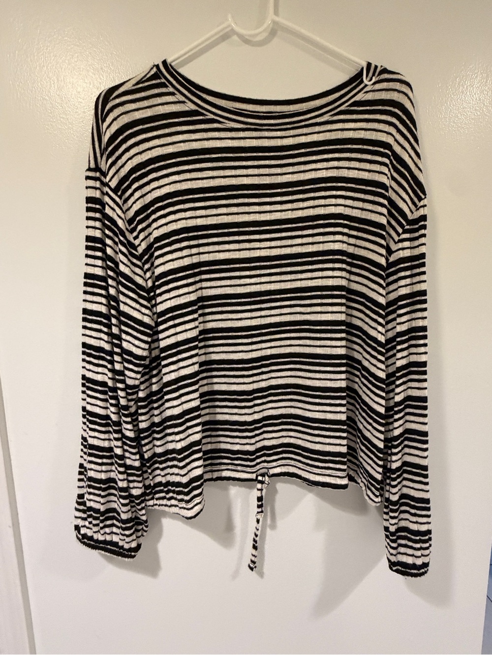 3 Long Sleeve Tie-Hem Tops